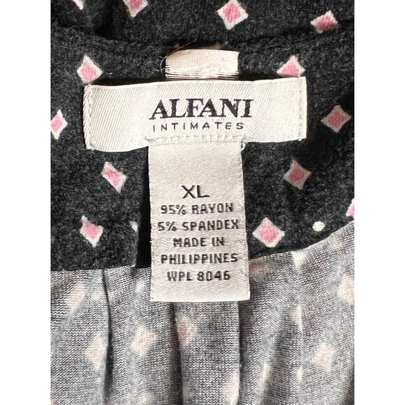 Alfani Intimates Black  Pink Diamond Pattern Sleeveless Maxi Dress XL Athleisure - Picture 11 of 14